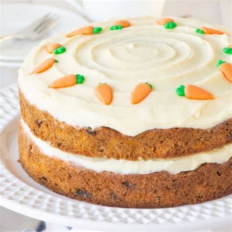 Carrot Cake Topped With Cream Cheese Buttercream And Decorated With