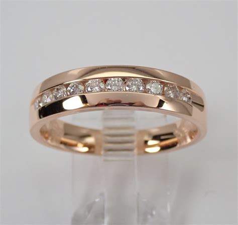 Mens K Rose Gold Diamond Wedding Ring Anniversary Band Size