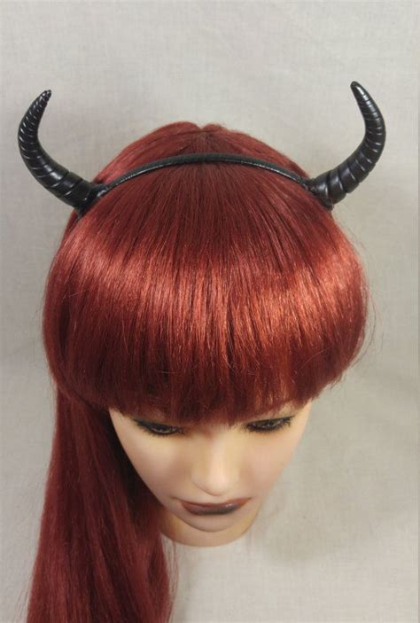 Black Demon Horns Headband Etsy Horn Headband Metal Headbands