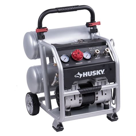 Husky 17l 45 Gal Portable Electric Twin Stack Silent Air Compressor