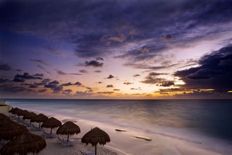 Sunset Over The Beach In Punta Mita Riviera Maya Cancun Vacation