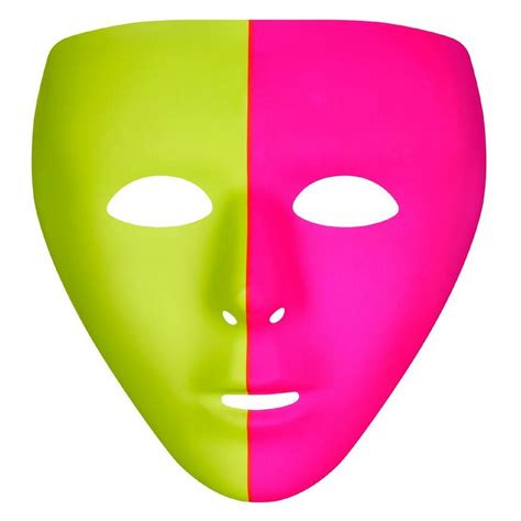 Black Light Neon Pink And Green Face Mask 7in X 7in Party City