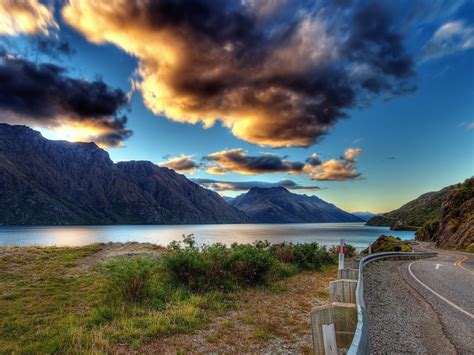 New Zealand Lake Tekapo Mountains Cloud Sky Wallpaper Hd 3840x2160