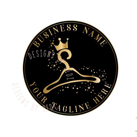Custom Logo Design Clothes Hanger Gold Crown Logo Fashion Etsy