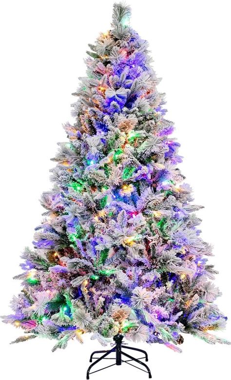 180 Cm Sneeuwvlokkige Led Kerstboom Met Pe En Pvc Naalden Dennenboom