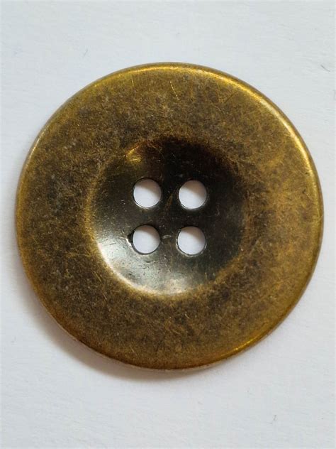 Brass 4 Hole Metal Flat Button The Button Queen