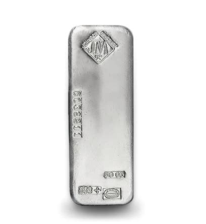 .999 fine 100 troy ounce poured silver bars,.999 fine 10 troy ounce silver bars. 100 oz Silver Bar (Johnson-Matthey)