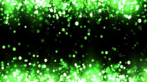 Background With Green Glitter Particles Frame Of Sparkling
