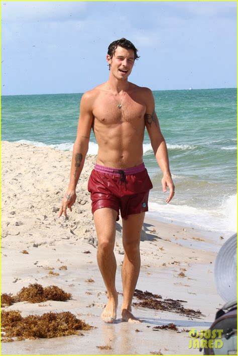 Full Sized Photo Of Shawn Mendes Beach Before Birthday 12 Shawn Mendes Spotted Shirtless At