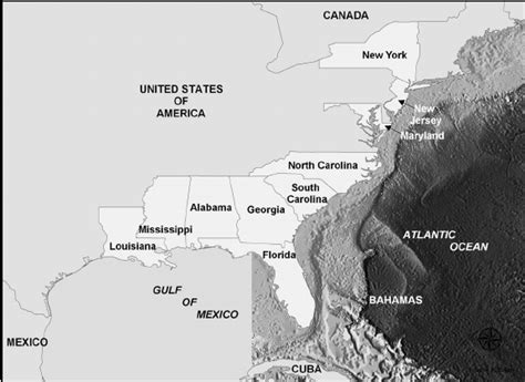 Atlantic Continental Shelf Map