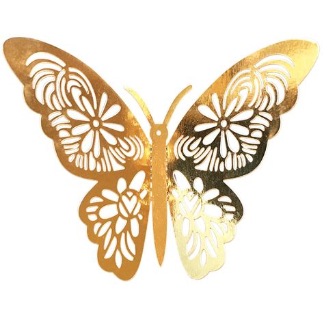 12pcs Gold 3d Wall Stickers Butterflies Butterflies Hollow