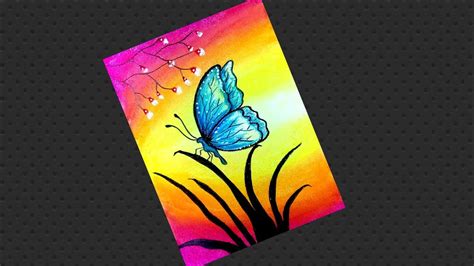 How To Draw A Easy Butterfly Drawing With Soft Pastel Step By Step