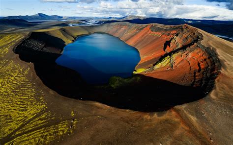 Volcanic Crater Or Caldera Iceland