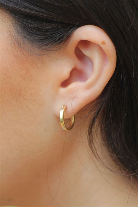 K Gold Filled Hoops Mm Mm Circle Hoop Earrings Small Medium