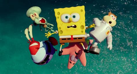 The two new teammates create a time machine to get the secret formula before it disappears and also go to some weird places along the way including a time paralex where they meet a time. Spongebob Movie 2015 11 - Reel Life With Jane