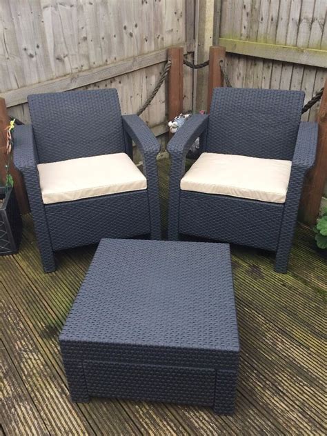 Mix and match our mesh outdoor table and chairs or pick from our choice of outdoor sets. Keter Corfu 2 Seater Balcony Set Plastic Rattan Garden ...