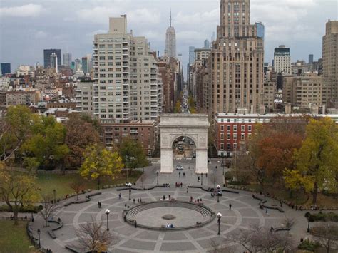 Washington Square Park From Above And Below Pavement Pieces