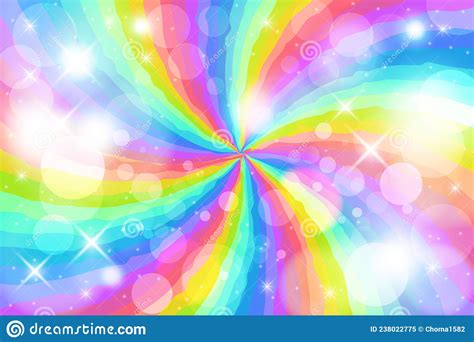Rainbow Swirl Background With Stars Radial Gradient Rainbow Of Twisted