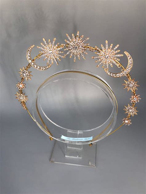 a beautiful star tiara star headpiece celestial star headband beautiful gold tiara