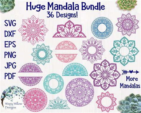 Download Mandala Bundle SVG, DXF, png, jpg, pdf, Mandala Border ...