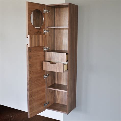 Modern bathroom cabinets don't have to be flat panel and glossy to match the updated finishes of the space. Lacava Luce FloatingTall Storage Cabinet - Modern ...