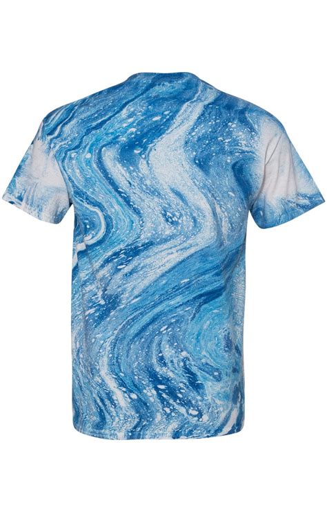 Dyenomite 200mr Blue Unisex Marble Tie Dye T Shirt Jiffyshirts