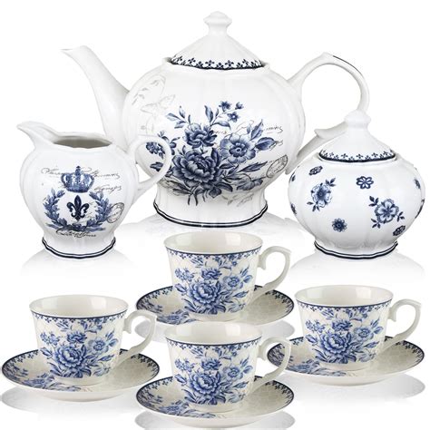 11 Piece China Tea Set Blue Dream China Tea Service Tea Set For