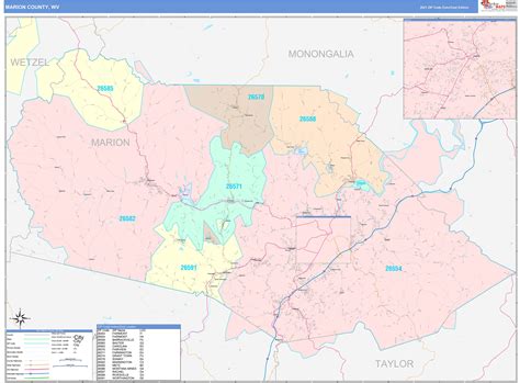 Marion County Ar Wall Map Color Cast Style By Marketmaps Mapsales