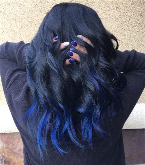 16 Stunning Midnight Blue Hair Colors Blue Tips Hair Midnight Blue