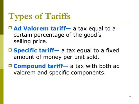 Lecture 4 Tariff Chapter 6