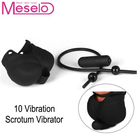 Meselo Men Scrotum Testis Vibrator Mode Silicone Testicle Massager