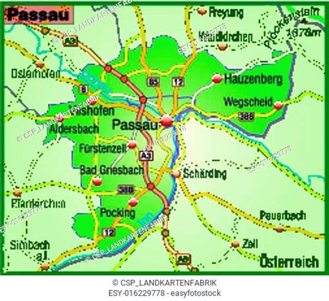 Map Of Passau Stock Photos And Images Agefotostock