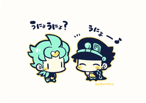 Safebooru 2boys Blush Stickers Buckle Chain Chibi Chibi Only Closed Eyes Dio Brando Earrings