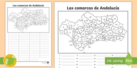 Ficha Las Comarcas De La Provincia De Andalucía