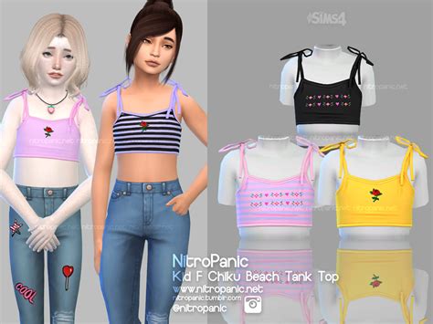 Chiku Beach Tank Top Kid F For The Sims 4