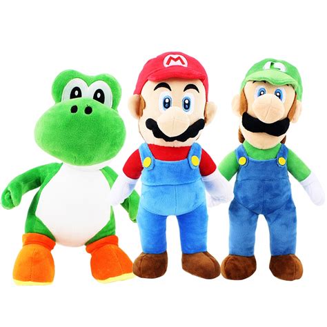 3styles Super Mario Bros Plush Toy Standing Mario Yoshi Luigi Soft