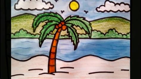 We are almost through the middle of february which means march will be here soon. How to draw coconut tree beach scenery drawing for kids ...