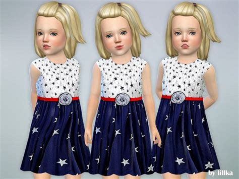 The Sims Resource Toddler Girls Star Dress By Lillka • Sims 4 Downloads