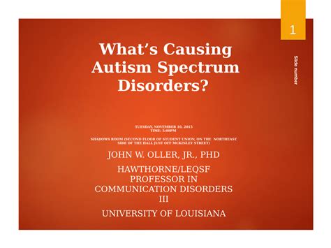 Pdf What S Causing Autism Spectrum Disorders