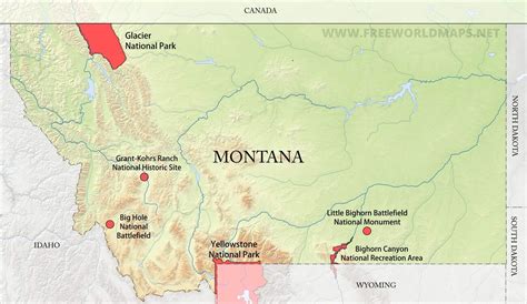 Physical Map Of Montana