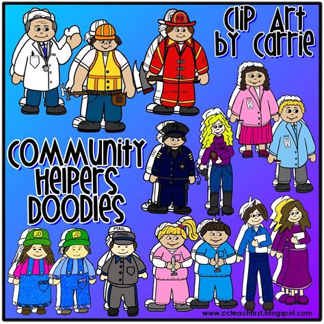 Community Helpers Doodles By Clip Art By Carrie With Freebie Community