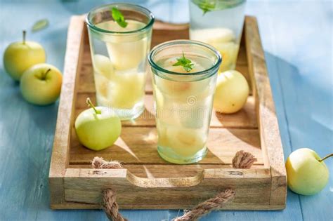 Tasty Apple Juice Made Of Fresh Fruits Stock Image Image Of Drink