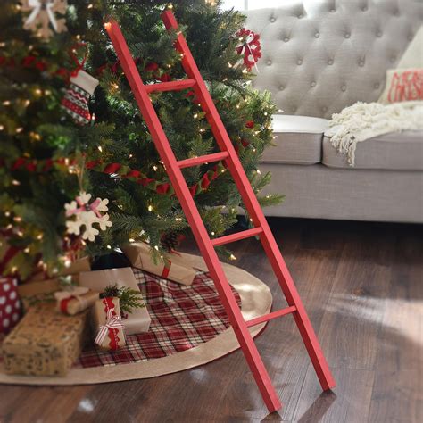 Red Wooden Ladder Christmas Decorations Diy Christmas Tree Elf