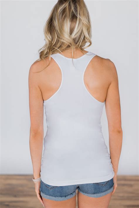 White Racerback Layering Tank Top The Pulse Boutique
