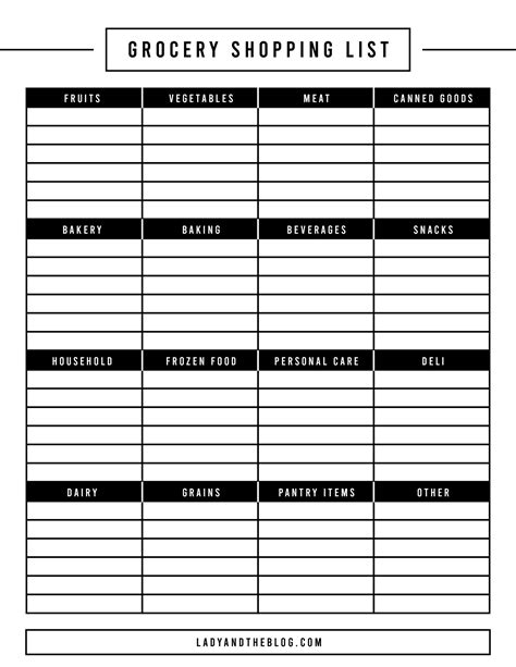 Grocery Shopping List Template Free Printable In Vrogue Co