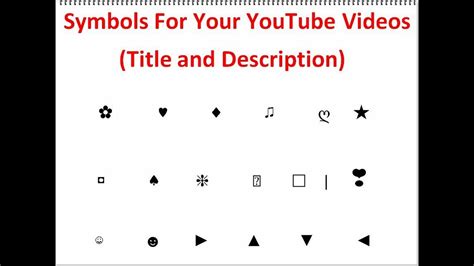☺ Symbols For Your Youtube Video Title Description And Comment Box