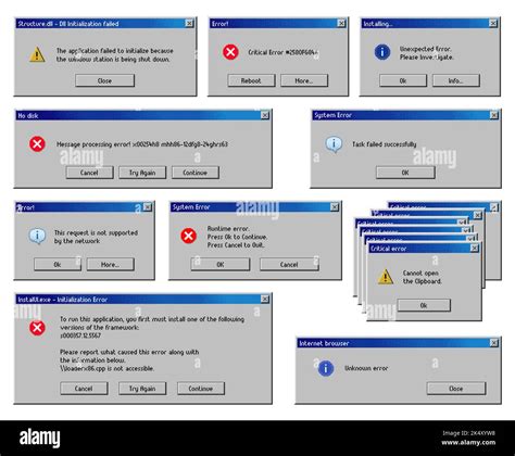 Error Message Windows Computer System Warning Vector Pc Alert Popup