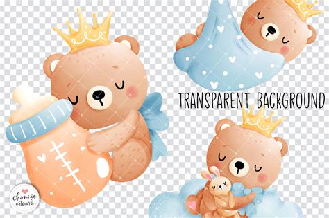 Baby Boy Bear Clipart Baby Boy Clipart By Chonnieartwork Thehungryjpeg