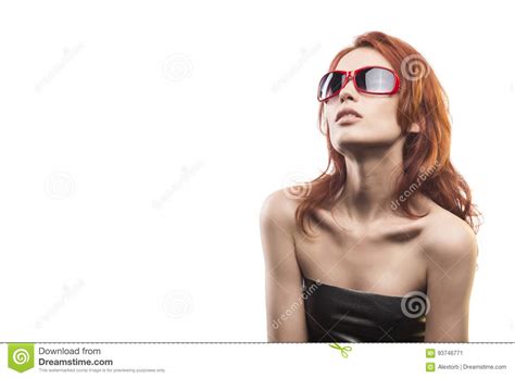 The Redhead Girl In Sunglasses Type 14 Stock Image Image Of Pretty