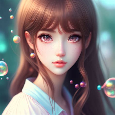 Anime Girl With Light Brown Hair And Hazel Eyes